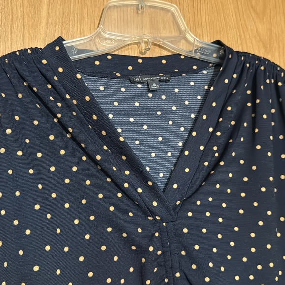 Adrianna Papell Polka Dot Women's Top navy blue size XL new - Picture 4 of 8